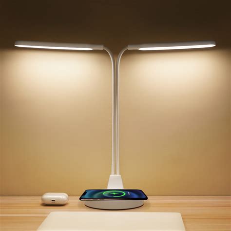 Desk Lamp with Wireless Charger, Gooseneck Adjustment 8w Led Desk Lamp ...