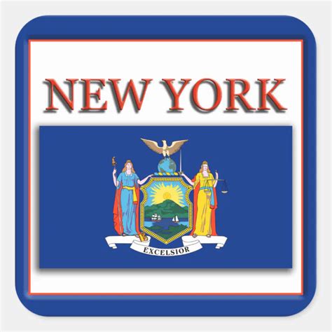 New York State Flag Design Sticker | Zazzle