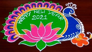 Latest New Year 2021 Rangoli Ideas & Muggulu Patterns: Simple 'Happy ...