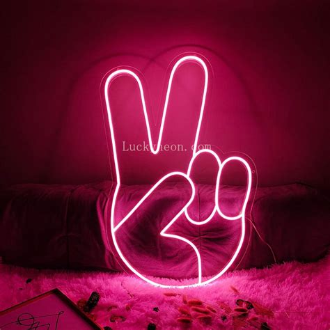 Peace Neon Sign, Peace Hand Neon Signs, Peace Light Up Sign – LUCKYNEON