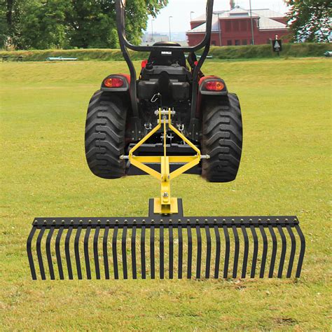 60" 3 Point Landscape Rock Rake Category 1 Tractor Attachment Soil ...