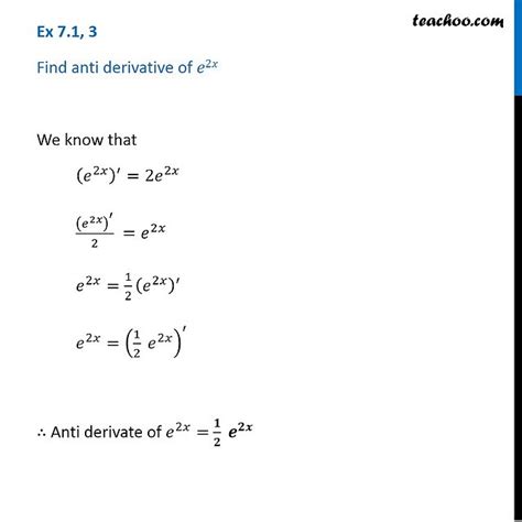 Integrate e^2x (Finding Anti-Derivative) - Class 12 Integration