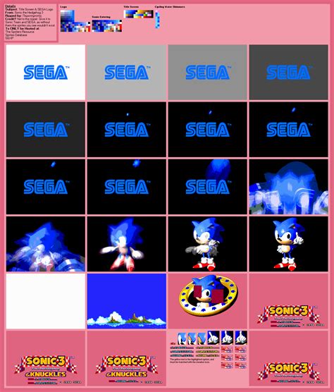 The Spriters Resource - Full Sheet View - Sonic the Hedgehog 3 - Title Screen & SEGA Logo