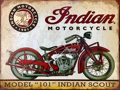 Indian Motorcycle Vintage Looking Ad 9x12 Sign - Etsy