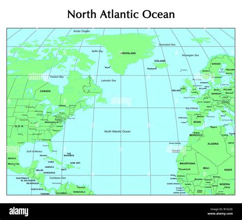 North atlantic ocean map hi-res stock photography and images - Alamy