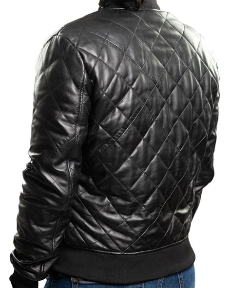 Quilted Leather Bomber Jacket V1 - Tailwind Apparel