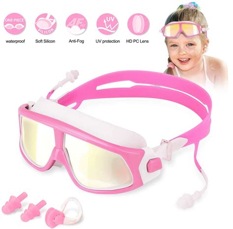 WOTEK Swimming Goggles, Kids Swimming Goggles with UV Protection and Anti Fog Lens,Flexible Nose ...