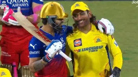 Virat Kohli's wholesome moment with MS Dhoni during CSK vs RCB IPL 2024 ...