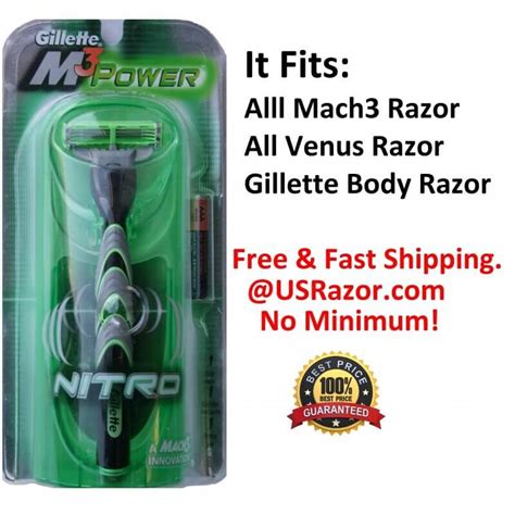 Gillette M3 Power Mach3 Razor Handle Shaver Blade Cartridge