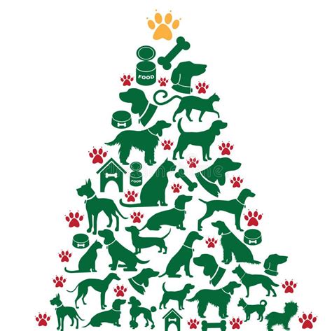 Cartoon Dogs and Cats Christmas Tree Stock Vector - Illustration of happiness, breed: 44410840