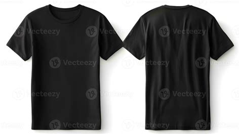 blank black t shirt mockup, close up black t-shirt on white background ...