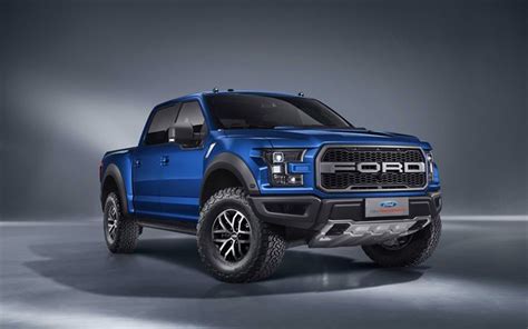 Download wallpapers 2017, blue, ford, raptor, f 150, supercrew, pickup ...