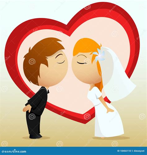 Cartoon Bride Groom Kiss Stock Illustrations – 955 Cartoon Bride Groom ...