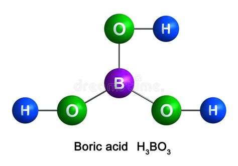 Formula of Boric Acid with Molecular Model Stock Vector - Illustration ...