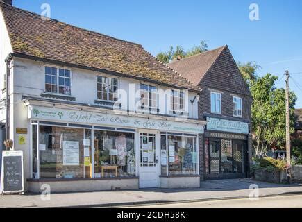 Tea Room and shops, Otford, Kent, England Stock Photo - Alamy