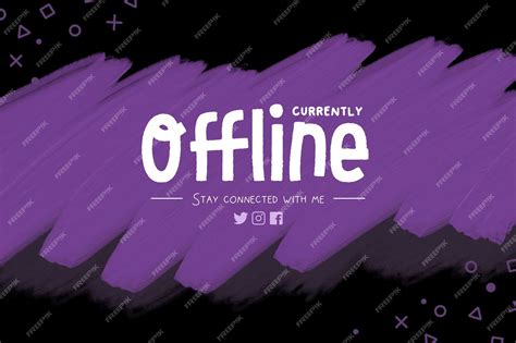 Фиолетовый фон для офлайн-трансляции баннера для twitch | Премиум векторы