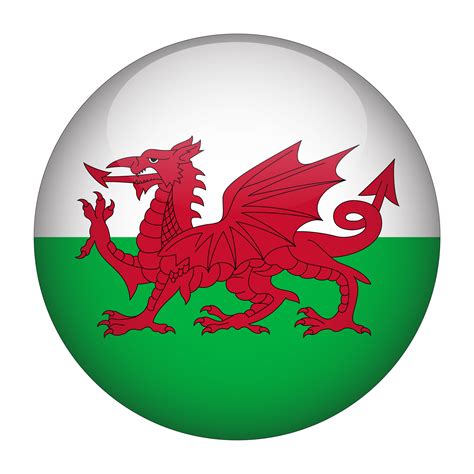 Wales 3D Rounded Flag with Transparent Background 15272133 PNG