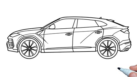 How to draw a Lamborghini Urus step by step - YouTube