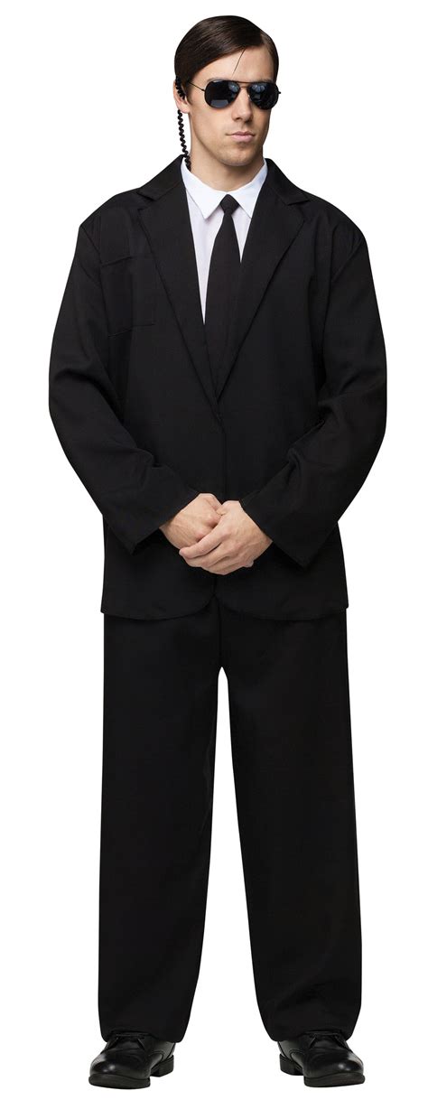 Adult Black Suit Secret Service Gangster Spy Halloween Costume | eBay