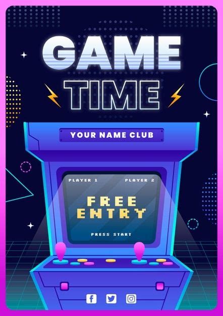 Free Vector | Retro gaming poster template in 2022 | Retro games poster ...