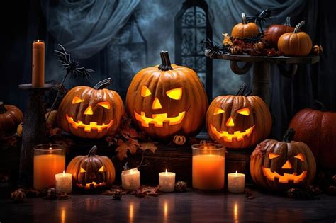 Premium AI Image | Spooky night celebration with Halloween party props ...