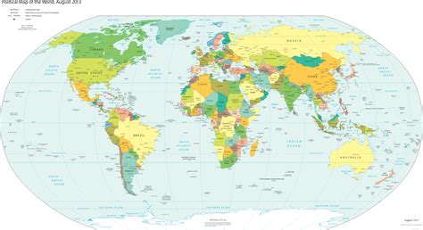 Clipart - CIA World Fact Book Political World Map 2013