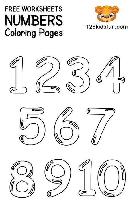 FREE Printable Number Coloring Pages 1-10 for Kids (With images) | Kids ...