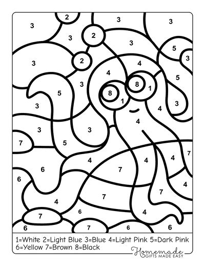 free color by number worksheets cool2bkids kindergarten colors activity pages for kids free ...