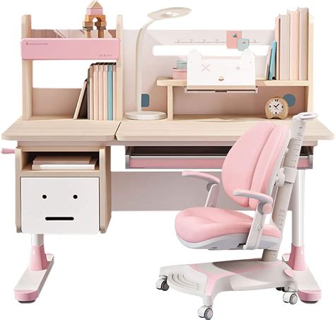 Amazon.com: FCD Wood Adjustable Height Kids Study Desk with Chair ...