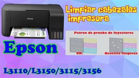 Limpiar cabezal impresora Epson L3110/L3150/3115/3156 - YouTube