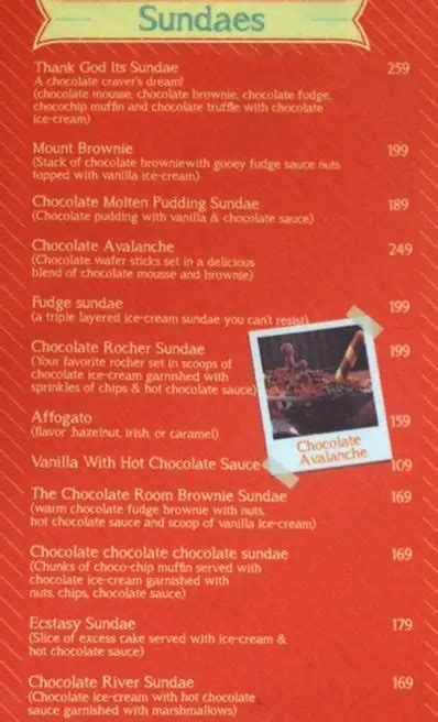 The Chocolate Room Menu, Menu for The Chocolate Room, Saket, New Delhi - Zomato