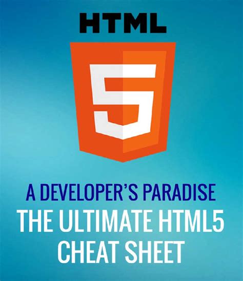Free HTML 5 Cheat Sheet - Web Teacher