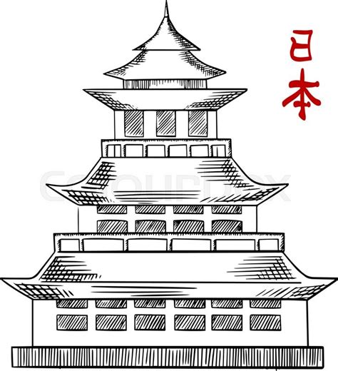 Japanese Temple Drawing - Pagoda Ink Drawingwow Pencil Giapponese Drago | Boghrawasuke Wallpaper