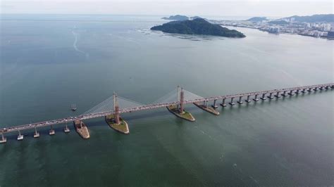 Aerial view Penang Bridge 20224319 Stock Video at Vecteezy