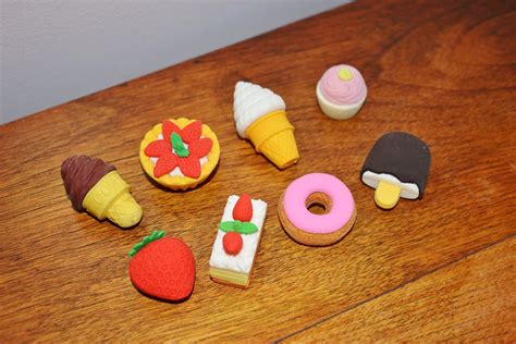 8 x Food Erasers Novelty Dessert Eraser Ice Cream Pudding | Etsy