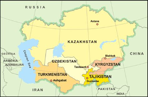 9: Map of Central Asia (downloaded from... | Download Scientific Diagram