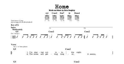 Home (Guitar Lead Sheet) - Print Sheet Music Now