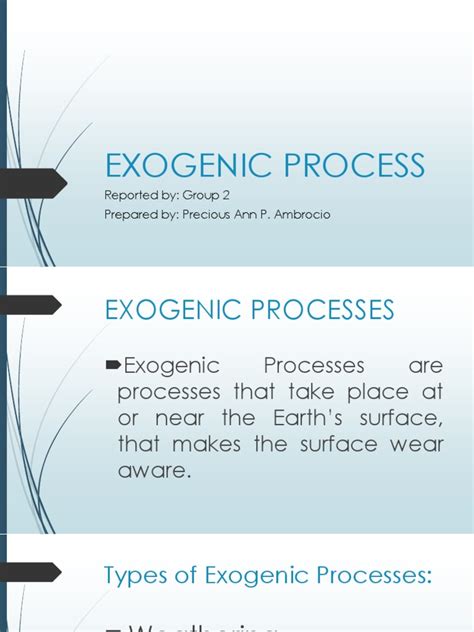 Exogenic Processes | PDF | Weathering | Erosion