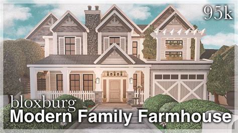 Bloxburg - Modern Family Farmhouse Speedbuild (exterior) - YouTube in 2021 | Modern family house ...