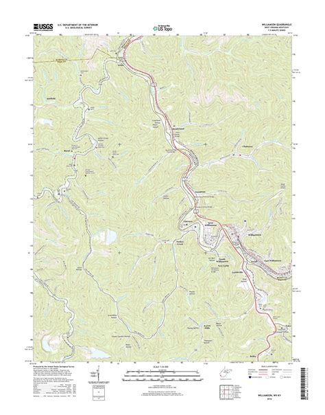 MyTopo Williamson, West Virginia USGS Quad Topo Map