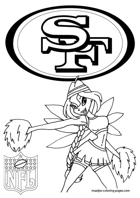 San Francisco 49ers - Winx Cheerleader - Coloring Pages