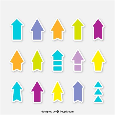 Free Vector | Collection of colorful arrow stickers