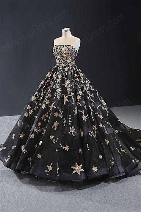 Black Gold Galaxy Ball Gown Formal Evening Gown RS2009 | Ball gown dresses, Gowns dresses, Ball ...