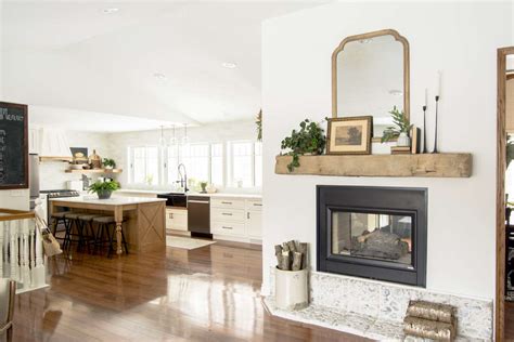 How to Install a Floating Barn Beam Mantel - Grace In My Space