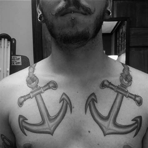 40 Anchor Chest Tattoo Designs For Men - Nautical Ideas