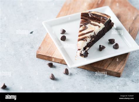 Chocolate swirl cheesecake Stock Photo - Alamy