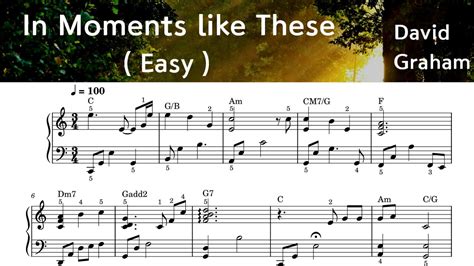 In Moments like These/ Easy Piano Sheet Music / David Graham / by SangHeart Play - YouTube