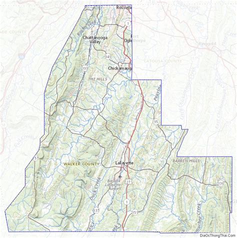 Map of Walker County, Georgia - Thong Thai Real