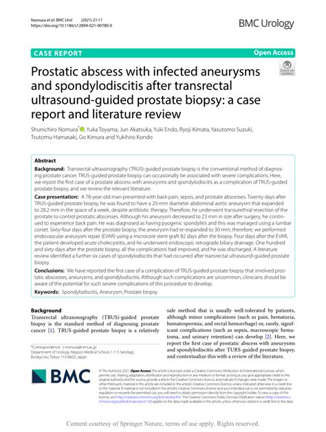 (PDF) Prostatic abscess with infected aneurysms and spondylodiscitis after transrectal ...