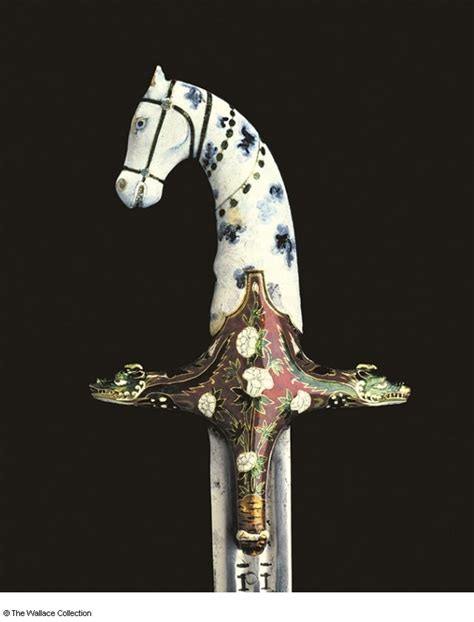 A Shamshir with a hilt made entirely of gold and enameled, Jaipur, India, hilt ca. 18th century ...